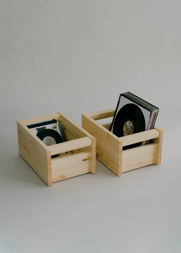 020 Koppa Crate caja de almacenamiento - Pino aceitado con aceite-cera, pequeño 29x43x22 cm - Vaarnii