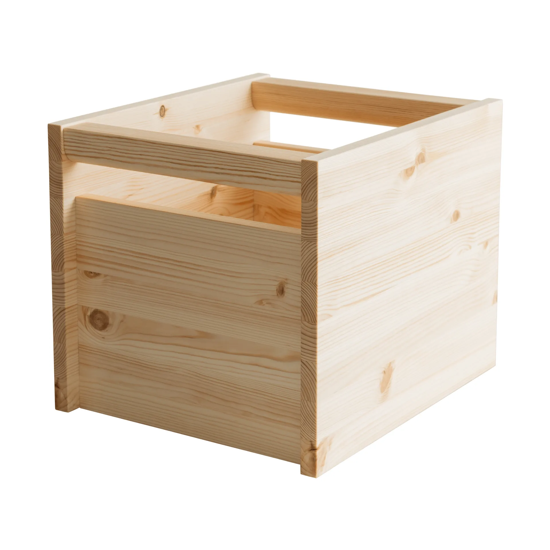 020 Koppa Crate caja de almacenamiento, Pino aceitado con cera, grande 38x43x36 cm Vaarnii