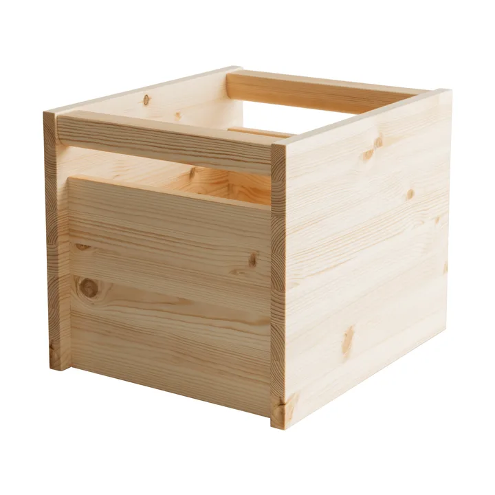 020 Koppa Crate caja de almacenamiento - Pino aceitado con cera, grande 38x43x36 cm - Vaarnii