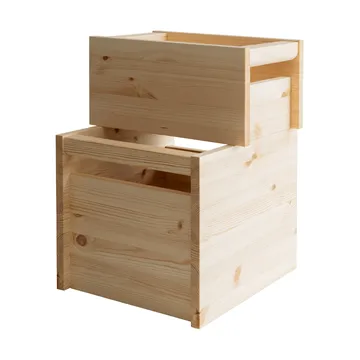 020 Koppa Crate caja de almacenamiento - Pino aceitado con cera, grande 38x43x36 cm - Vaarnii