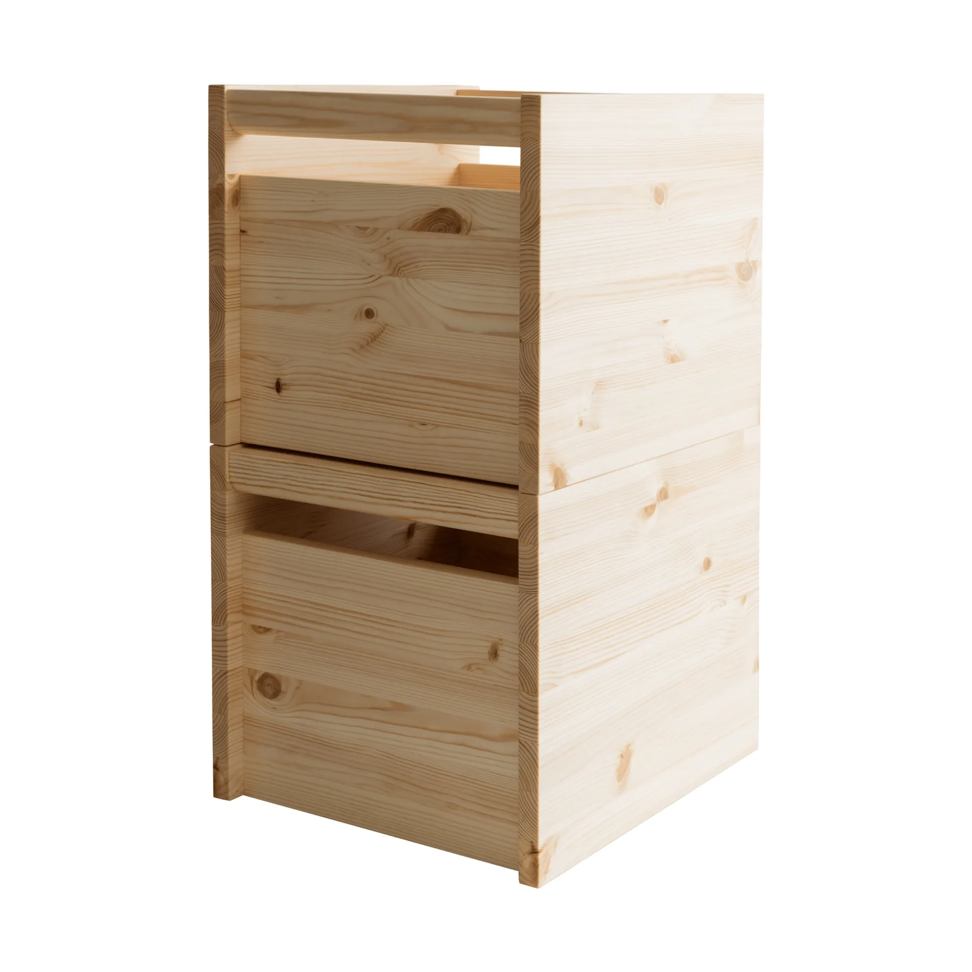 020 Koppa Crate caja de almacenamiento, Pino aceitado con cera, grande 38x43x36 cm Vaarnii
