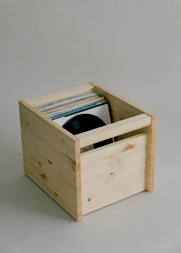 020 Koppa Crate caja de almacenamiento - Pino aceitado con cera, grande 38x43x36 cm - Vaarnii