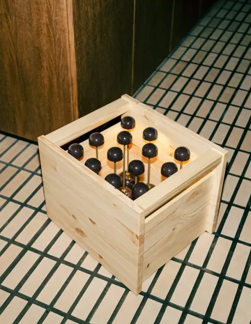 020 Koppa Crate caja de almacenamiento - Pino aceitado con cera, grande 38x43x36 cm - Vaarnii