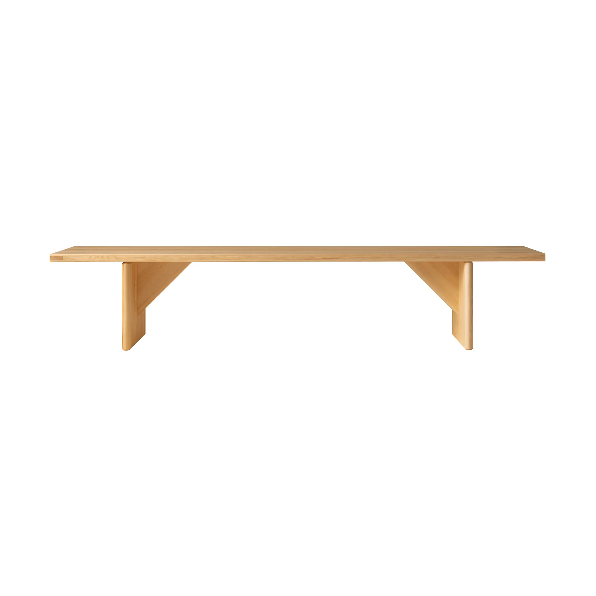 Banco 012 Kolmio Bench, Pino aceitado y encerado mate, 227×42×45 cm Vaarnii