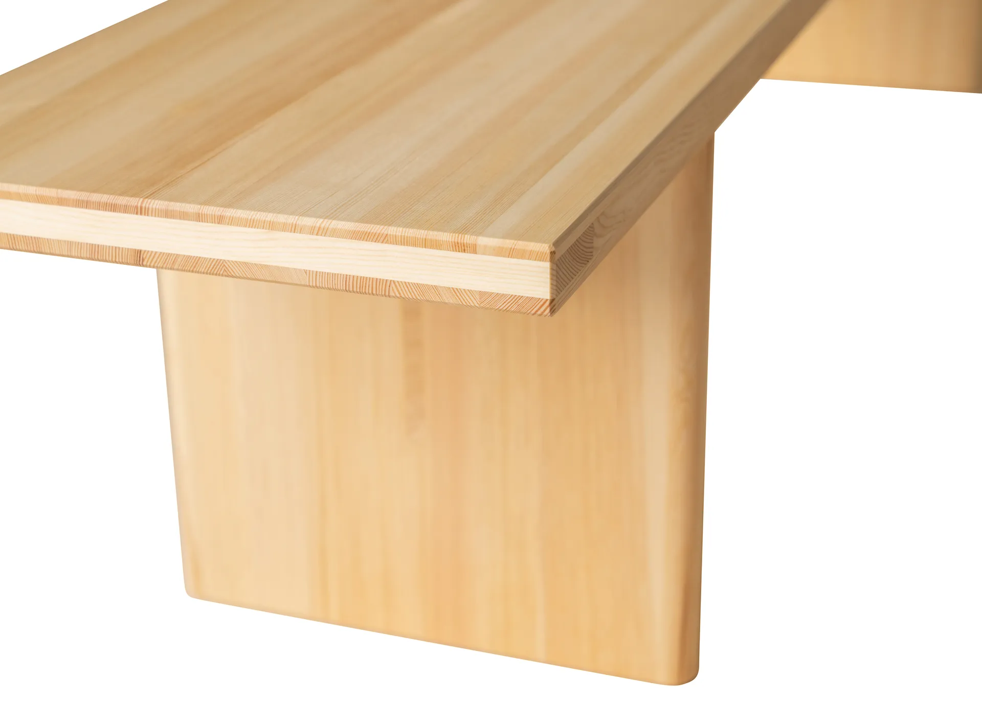 Banco 012 Kolmio Bench, Pino aceitado y encerado mate, 227×42×45 cm Vaarnii