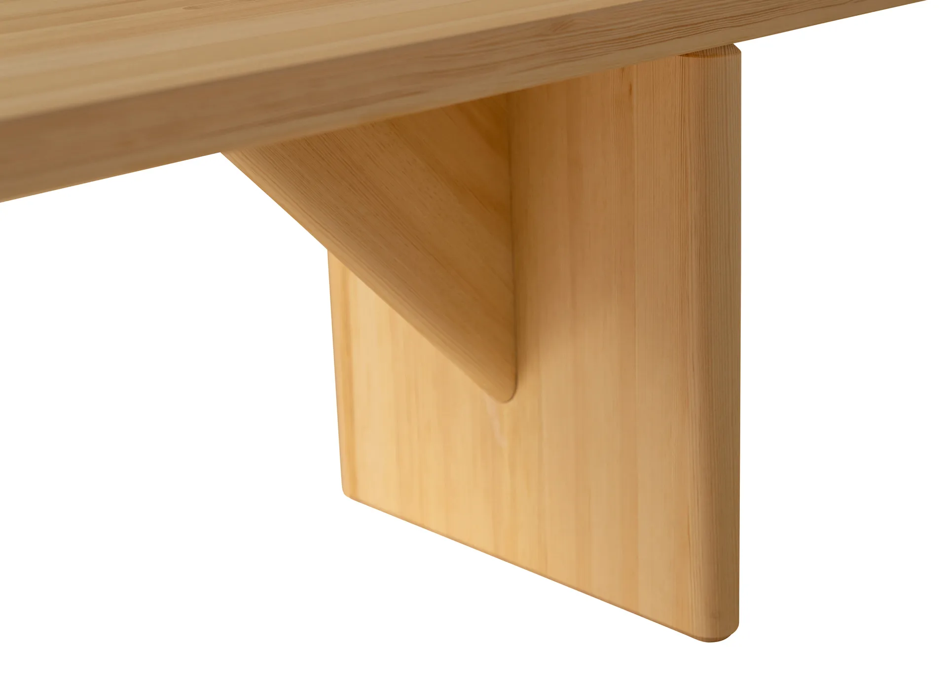 Banco 012 Kolmio Bench, Pino aceitado y encerado mate, 227×42×45 cm Vaarnii