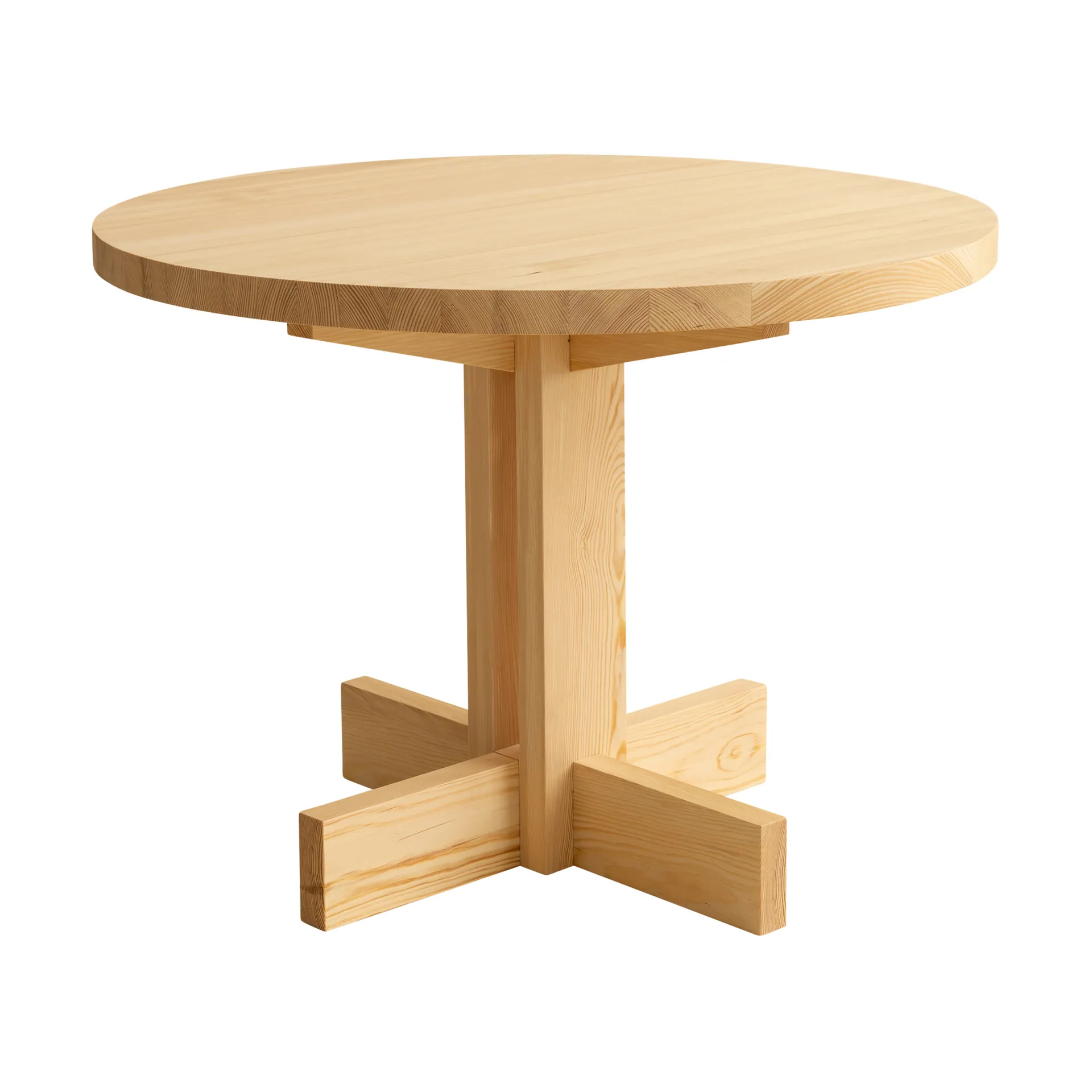 Mesa 001 Dining Table , Pino aceitado y encerado mate, Ø100 × 74 cm Vaarnii
