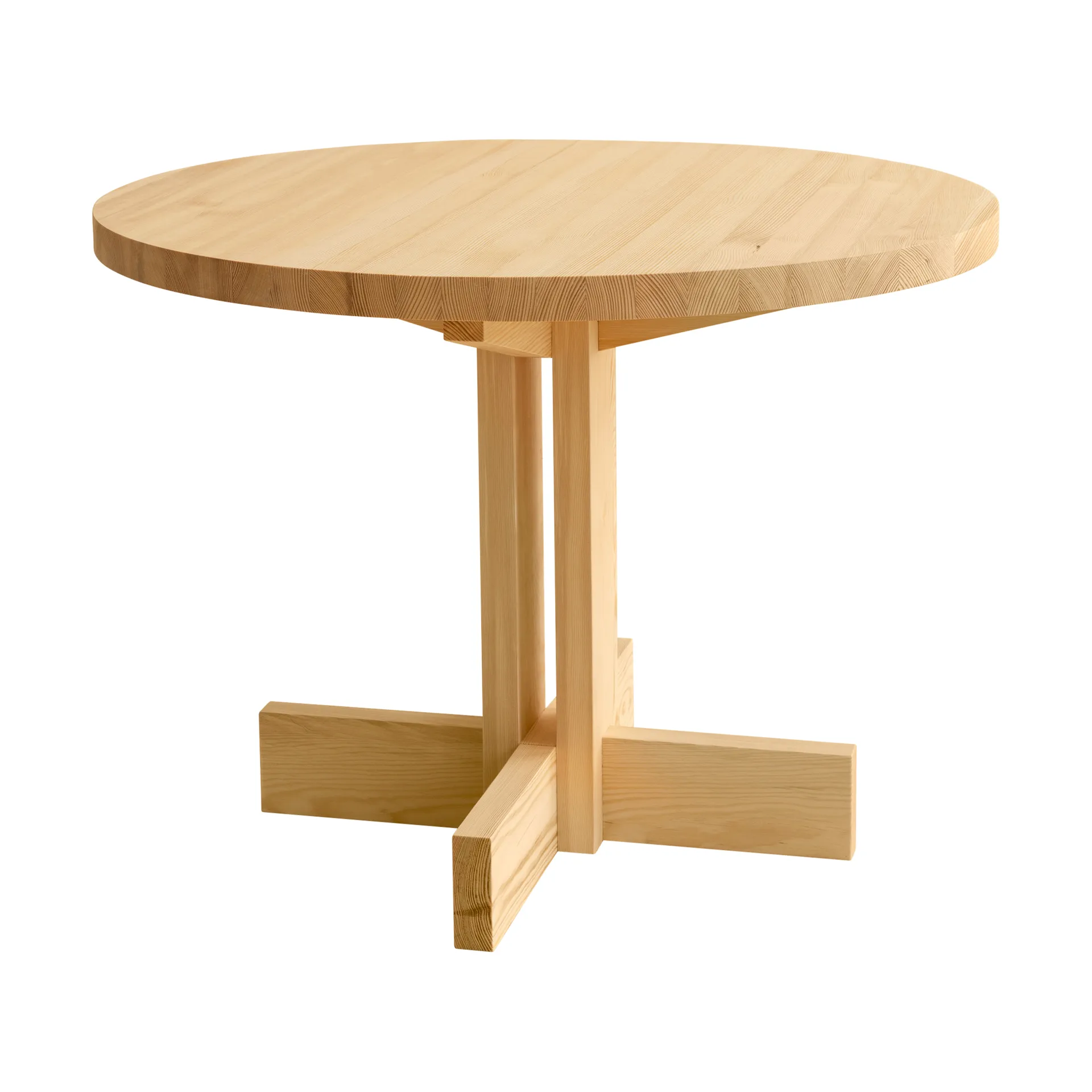 Mesa 001 Dining Table , Pino aceitado y encerado mate, Ø100 × 74 cm Vaarnii