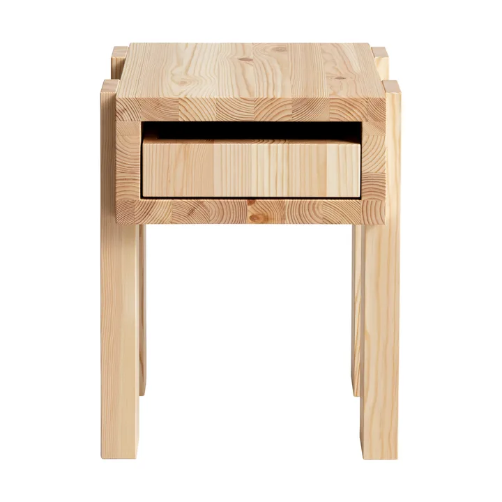 Mesa auxiliar 003 Stilts Side Table - Pino aceitado y encerado mate 40x36x45 cm - Vaarnii