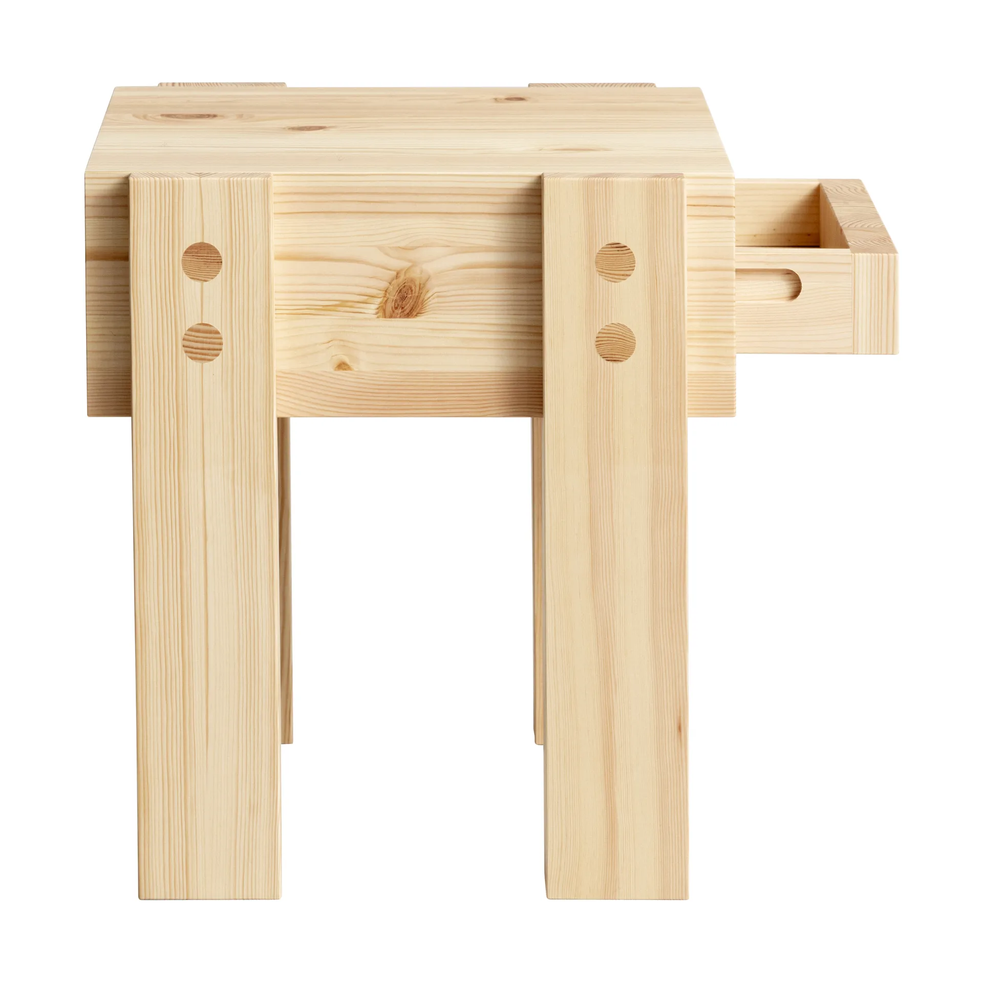 Mesa auxiliar 003 Stilts Side Table, Pino aceitado y encerado mate 40x36x45 cm Vaarnii