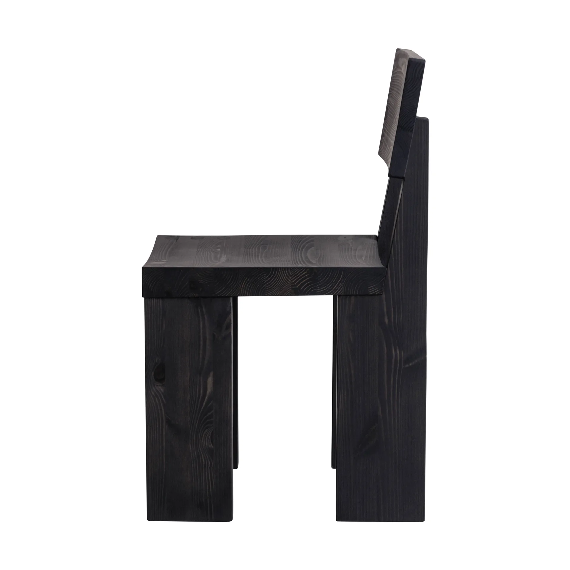 Silla 001 Dining Chair, Pino con tinte negro Vaarnii