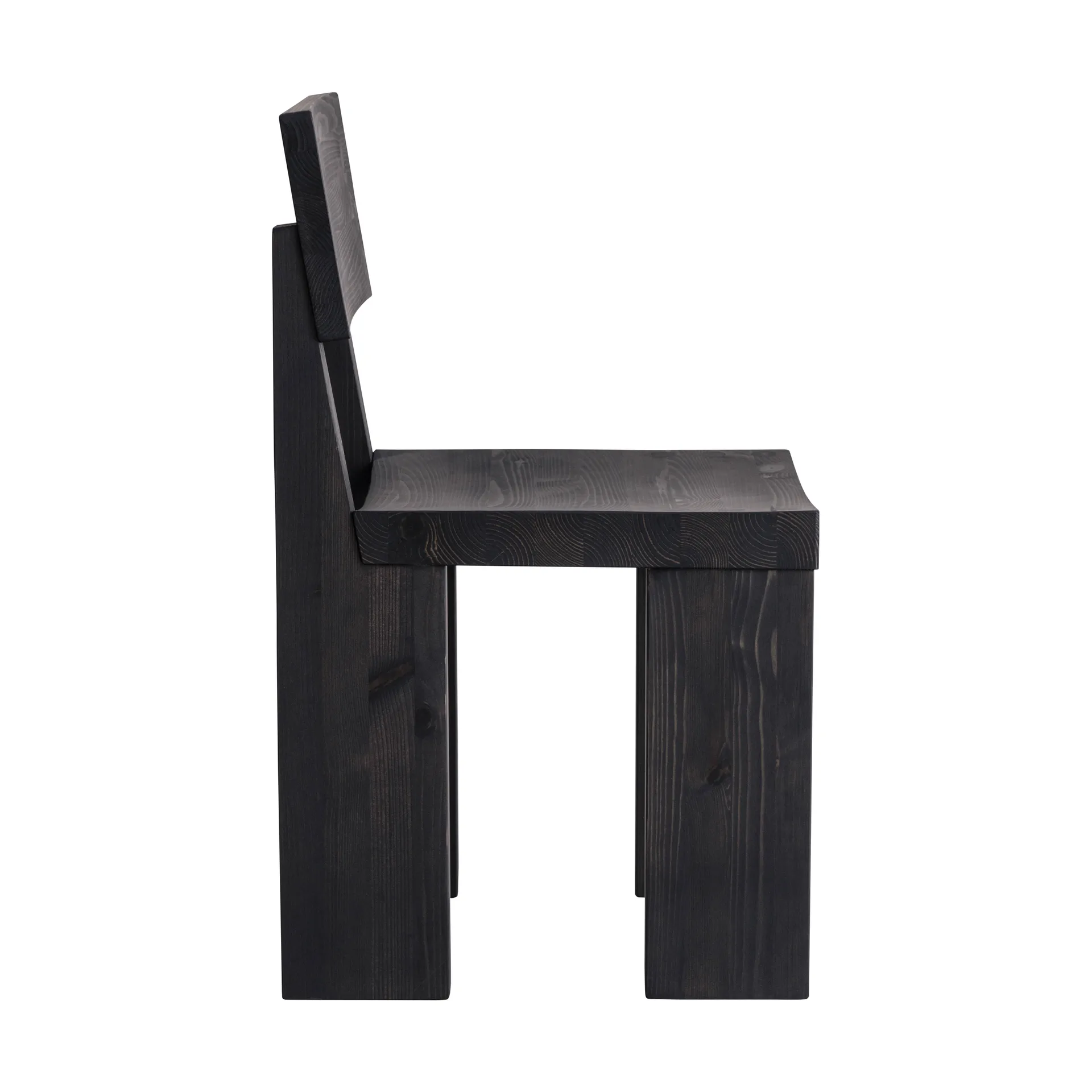 Silla 001 Dining Chair, Pino con tinte negro Vaarnii