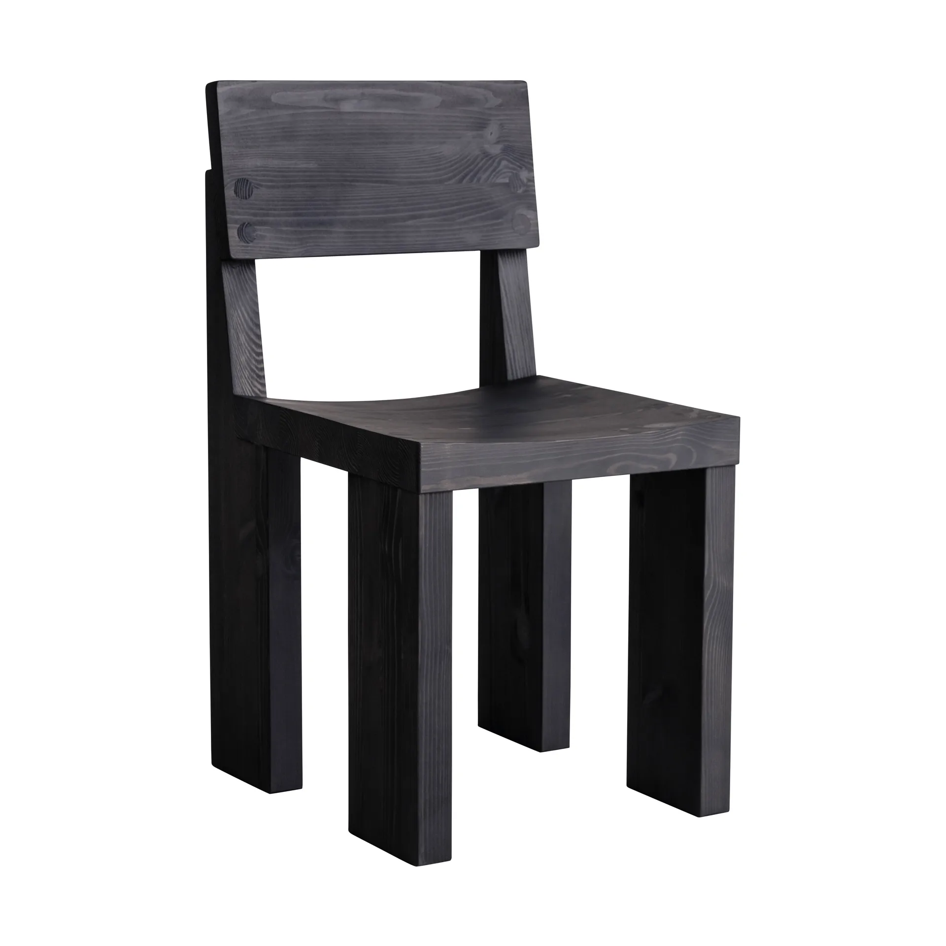 Silla 001 Dining Chair, Pino con tinte negro Vaarnii