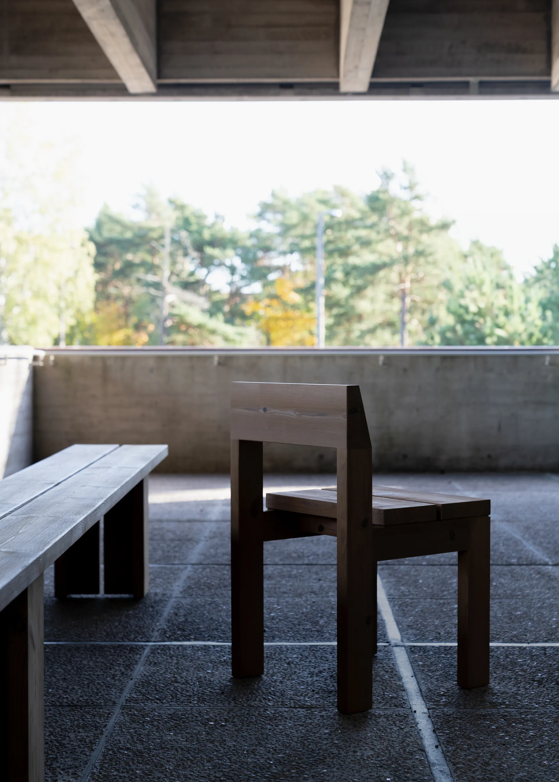 Silla 013 Osa Outdoor Dining Chair, Pino aceitado y encerado mate Vaarnii