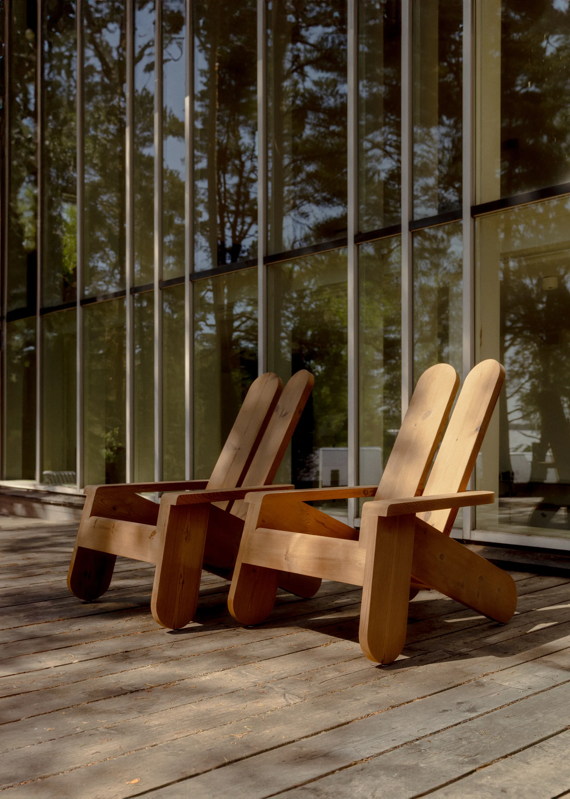 Silla lounge 015 Peace Outdoor Lounge Chair, Pino termotratado Vaarnii