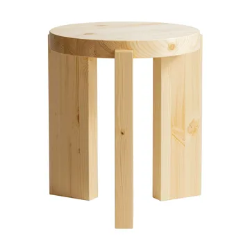 Taburete 001 Stool - Pino aceitado y encerado mate, Ø40×44 cm - Vaarnii