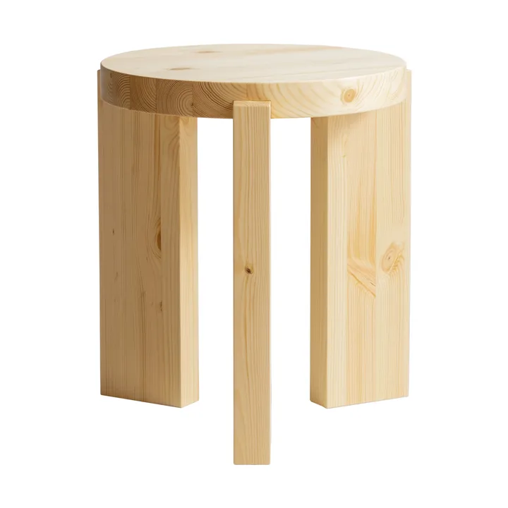 Taburete 001 Stool - Pino aceitado y encerado mate, Ø40×44 cm - Vaarnii