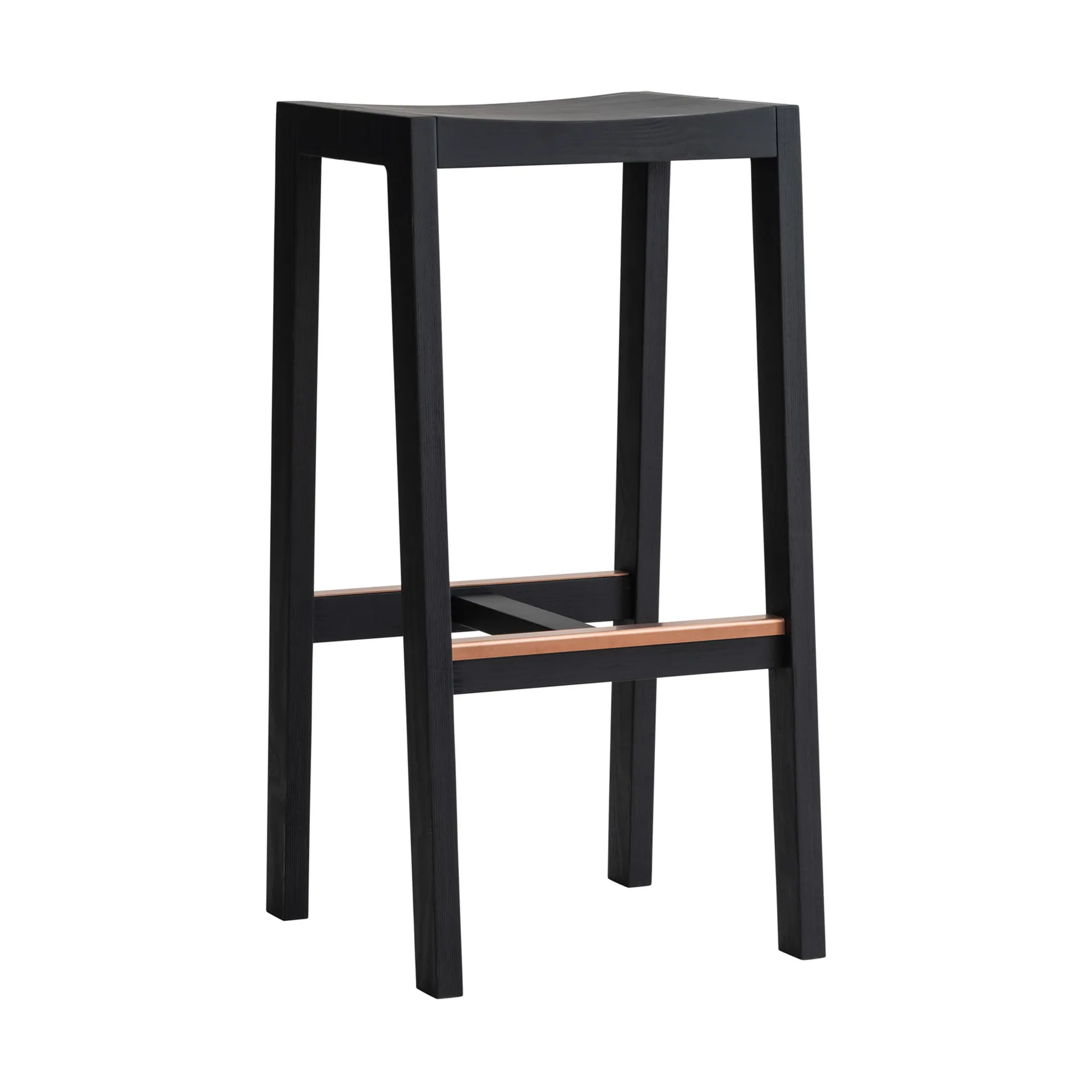 Taburete 016 Maasto Bar Stool, Pino con tinte negro, 75 cm Vaarnii
