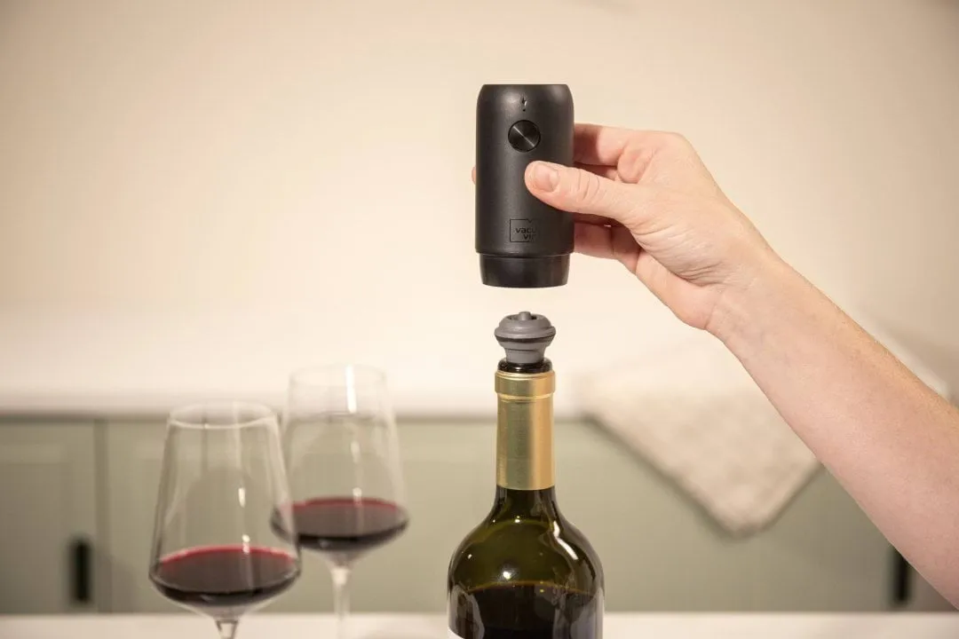 Bomba de vacío eléctrica para vino Vacuvin Wine Saver, Negro Vacuvin