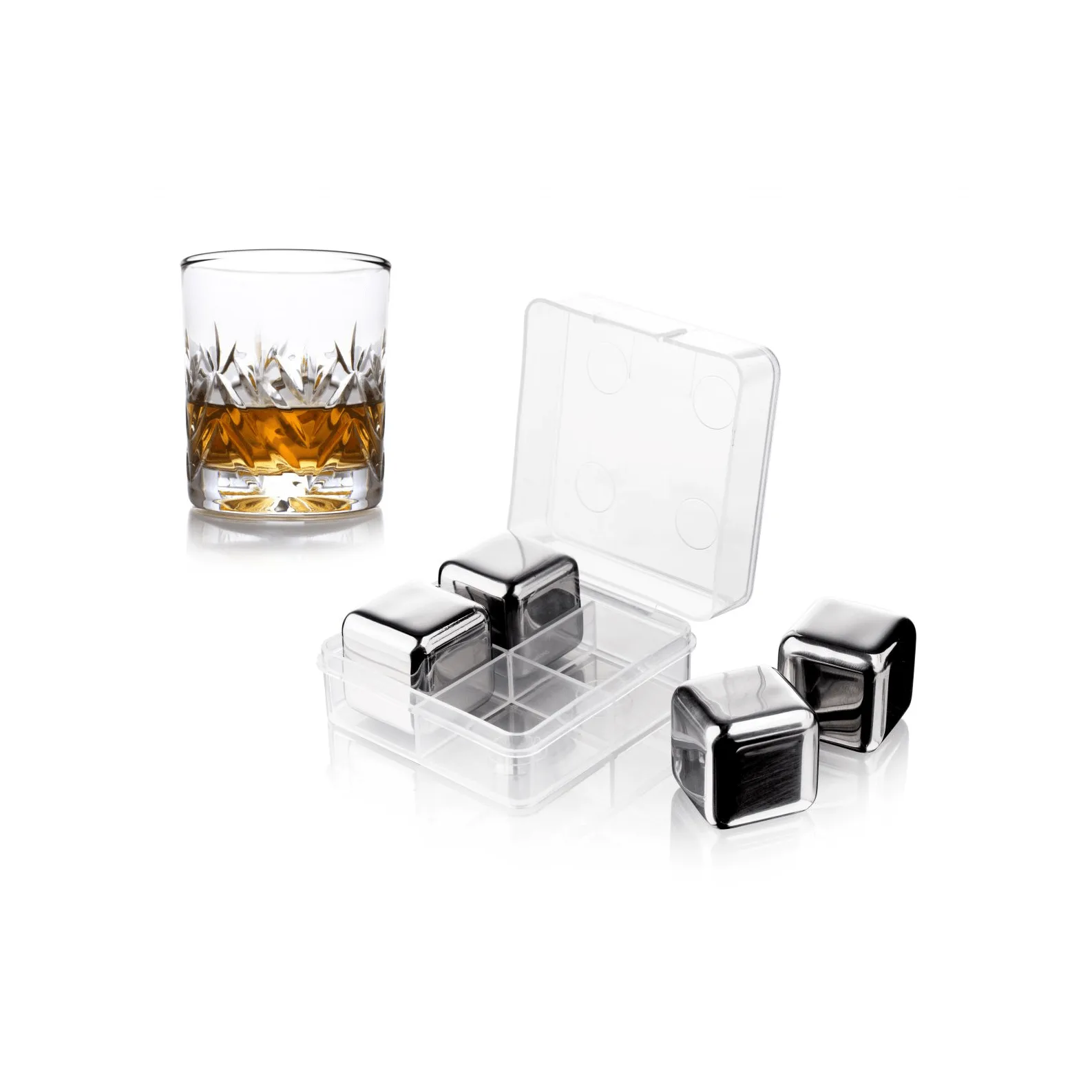 Piedras para whisky Vacuvin, Acero inoxidable, 4-pack Vacuvin