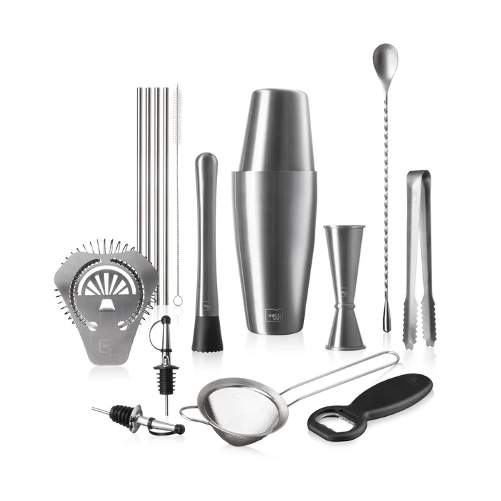 Set de cóctel Vacuvin Mixologist Bar In a Box - Acero inoxidable, 14 piezas - Vacuvin