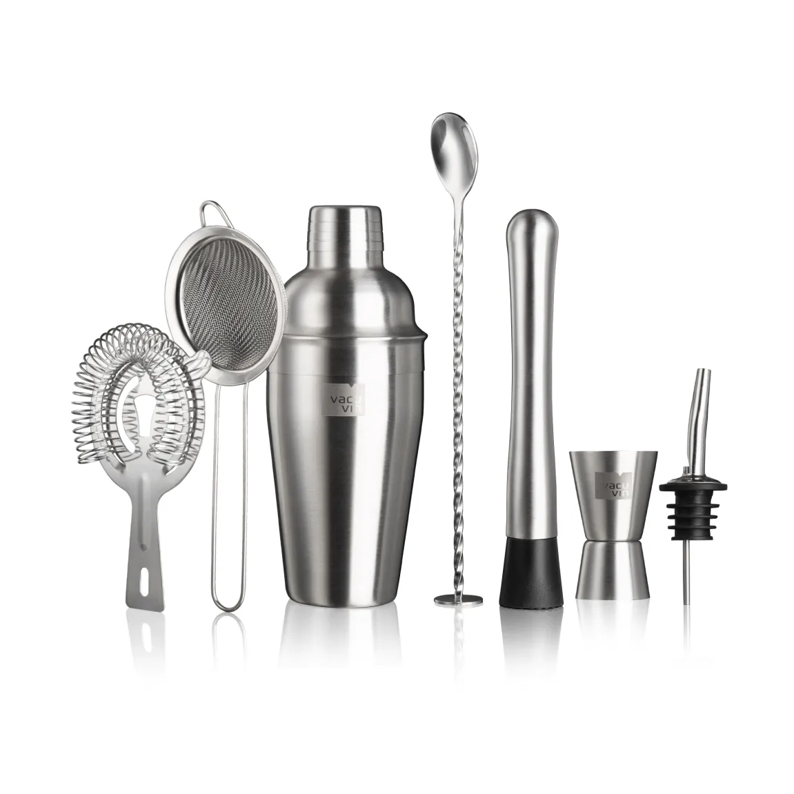 Set de coctelería Vacuvin Lovers Bar In A Box, Acero inoxidable, 7 piezas Vacuvin