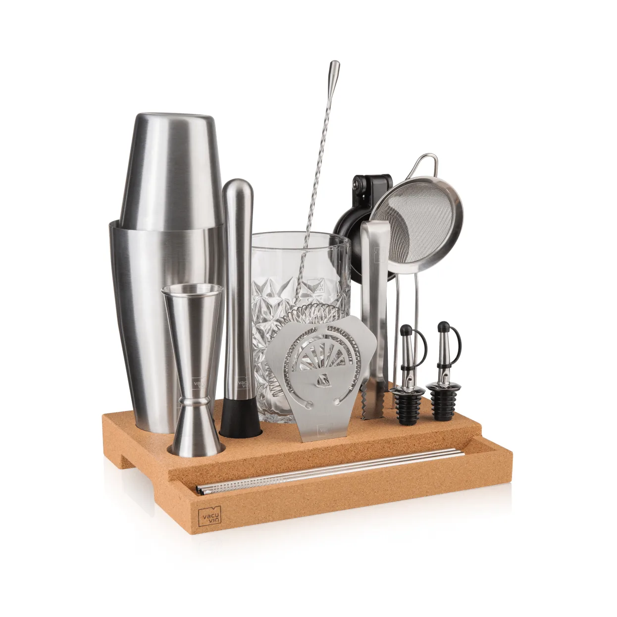 Set de coctelería Vacuvin Master Bar In a Box, Acero inoxidable, 16 piezas Vacuvin