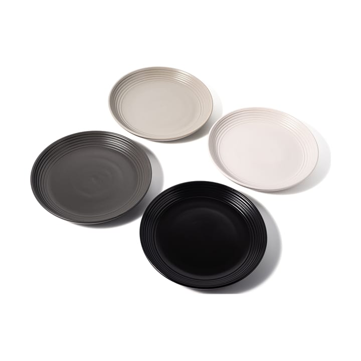 4 Platos Gastro Ø25 cm, Blanco, gris arena, antracito, negro Vargen & Thor