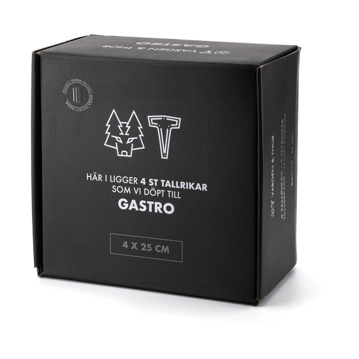 4 Platos Gastro Ø25 cm, Blanco, gris arena, antracito, negro Vargen & Thor