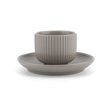 4 Tazas para café espresso con plato Duga - Blanco, gris arena, antracito, negro - Vargen & Thor