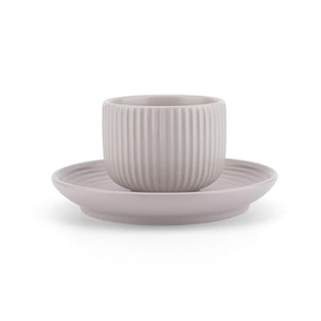 4 Tazas para café espresso con plato Duga - Blanco, gris arena, antracito, negro - Vargen & Thor