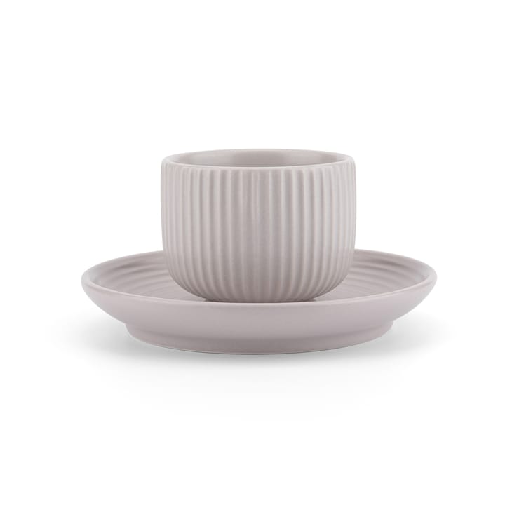 4 Tazas para café espresso con plato Duga, Blanco, gris arena, antracito, negro Vargen & Thor