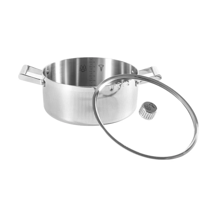 Cazuela Glima - Acero inoxidable, tapa de cristal, 7 L - Vargen & Thor