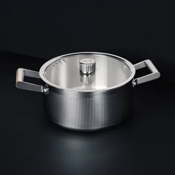 Cazuela Glima - Acero inoxidable, tapa de vidrio, 2 L - Vargen & Thor