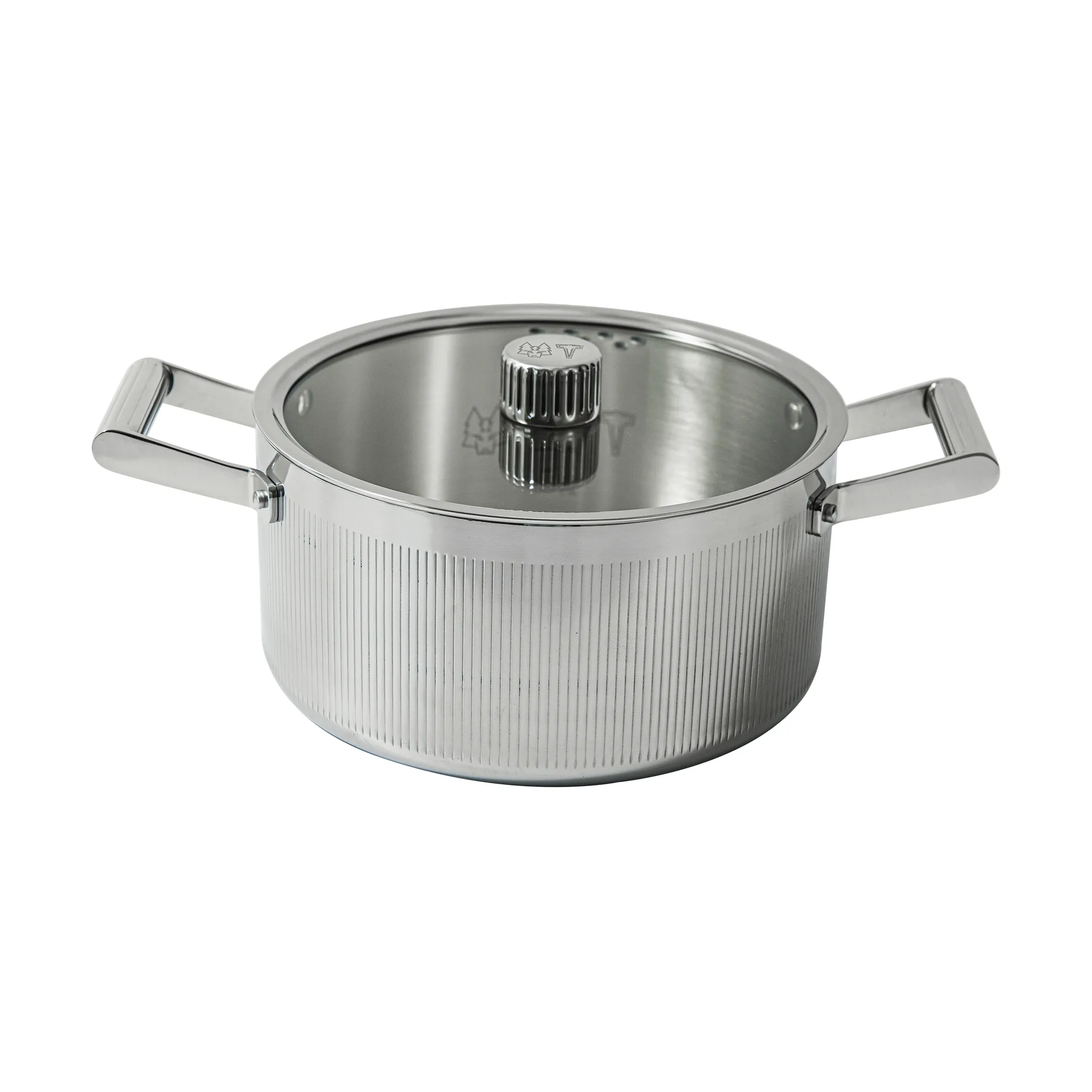 Cazuela Glima, Acero inoxidable, tapa de vidrio, 4 L Vargen & Thor