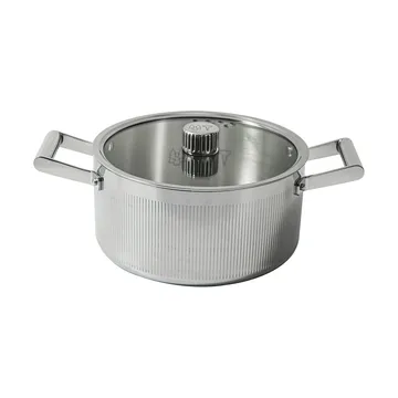 Cazuela Glima - Acero inoxidable, tapa de vidrio, 4 L - Vargen & Thor