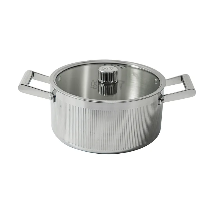 Cazuela Glima - Acero inoxidable, tapa de vidrio, 4 L - Vargen & Thor