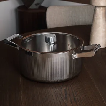 Cazuela Glima - Acero inoxidable, tapa de vidrio, 4 L - Vargen & Thor