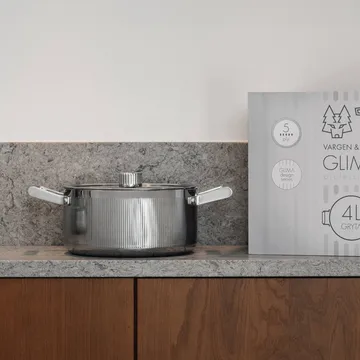 Cazuela Glima - Acero inoxidable, tapa de vidrio, 4 L - Vargen & Thor