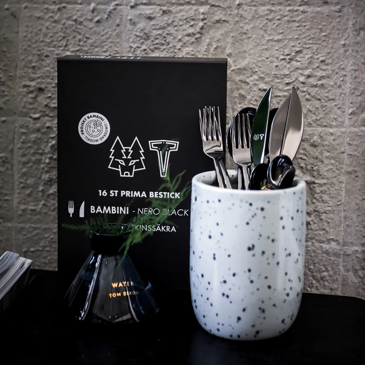 Juego de cubiertos BAMBINI 16 piezas, Edición Nero Vargen & Thor