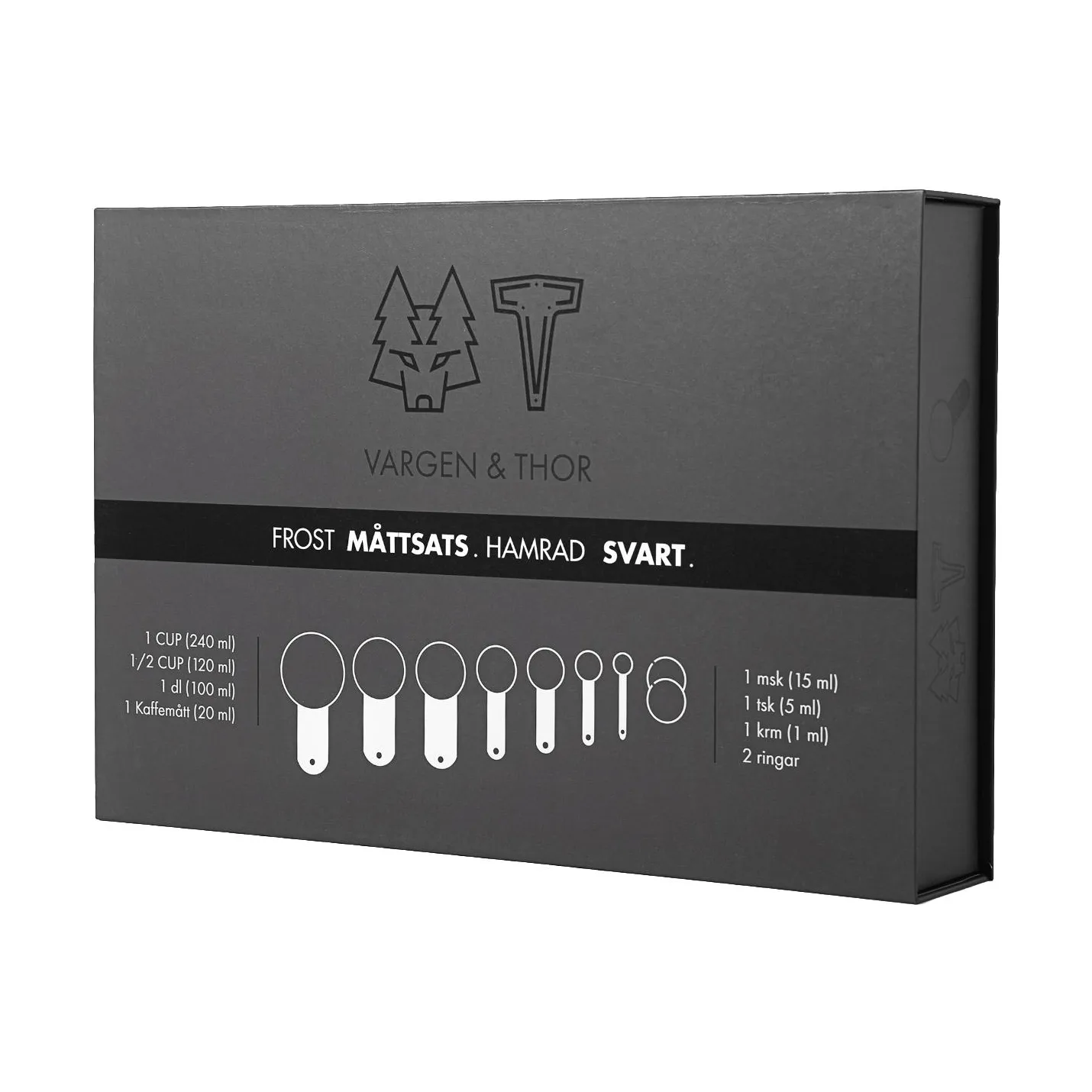 Juego de cucharas medidoras Frost, Negro, 7 piezas Vargen & Thor