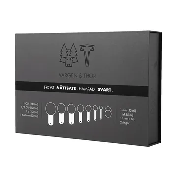 Juego de cucharas medidoras Frost - Negro, 7 piezas - Vargen & Thor