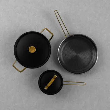 Juego de ollas Arvet Viggo Mio - Negro mate-latón, 5 piezas - Vargen & Thor