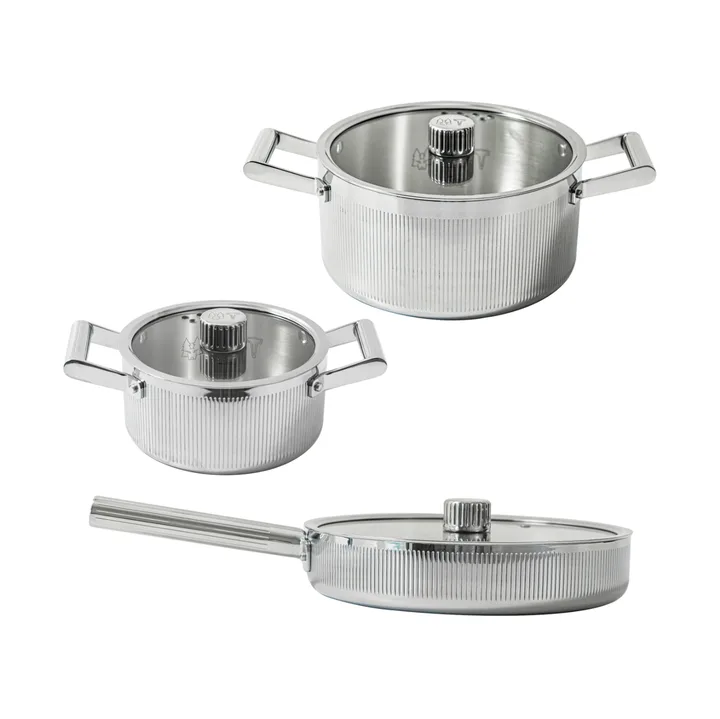Juego de ollas Glima Pro plus - Acero inoxidable, 6 piezas - Vargen & Thor