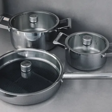 Juego de ollas Glima Pro plus - Acero inoxidable, 6 piezas - Vargen & Thor