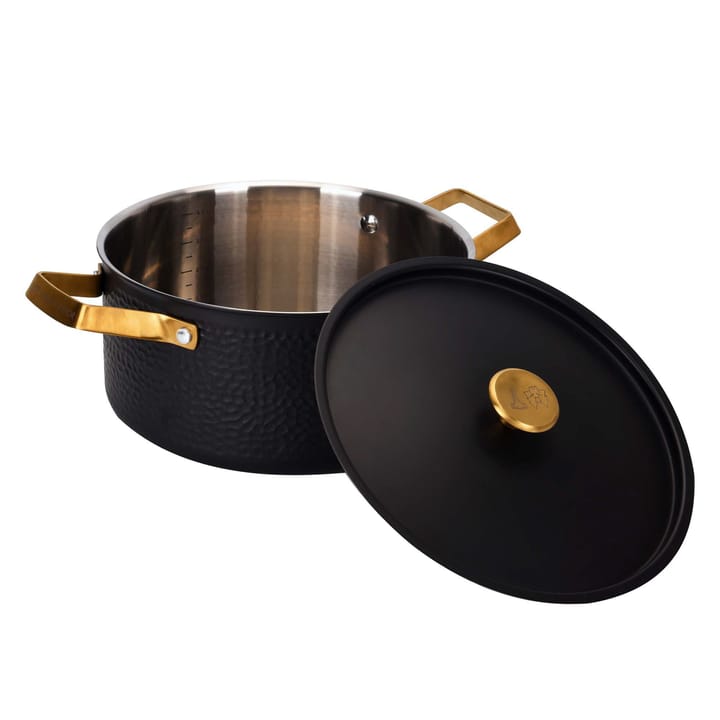 Olla con tapa Arvet hamrad negro - Mio, 4 L - Vargen & Thor