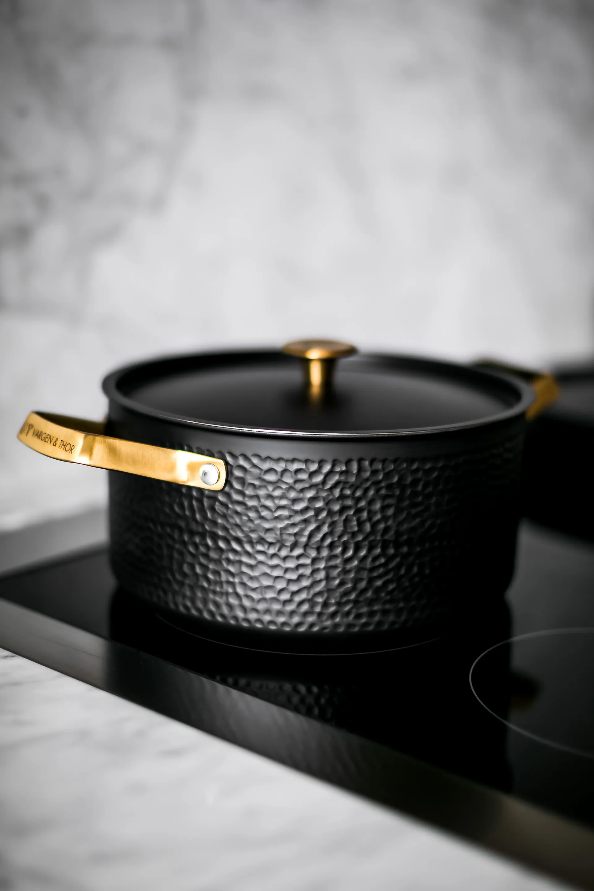 Olla con tapa Arvet hamrad negro, Mio, 4 L Vargen & Thor