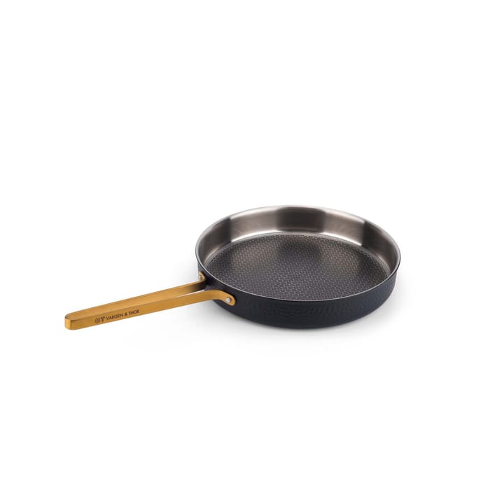 Sartén de saltear con tapa Arvet hamrad negro, Modelo X2, Ø28 cm Vargen & Thor