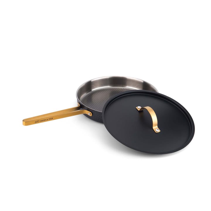 Sartén de saltear con tapa Arvet hamrad negro, Modelo X2, Ø28 cm Vargen & Thor