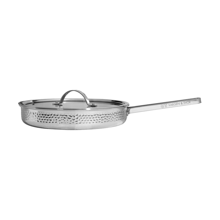 Sartén saltear Modelo M1 forjada Ø28 cm, Cromo con tapa Vargen & Thor